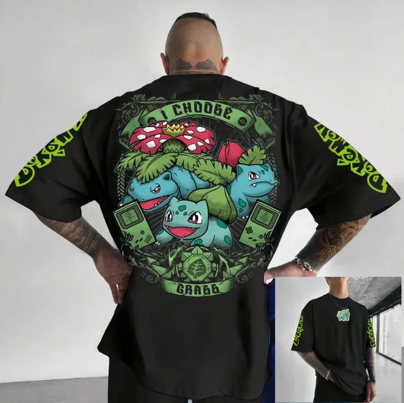 

2026 Summer 100% Cotton Print T-Shirt, Unisex Oversized Casual Sports Tee, Plus Size Funny Cartoon Graphic Tops for Men Women