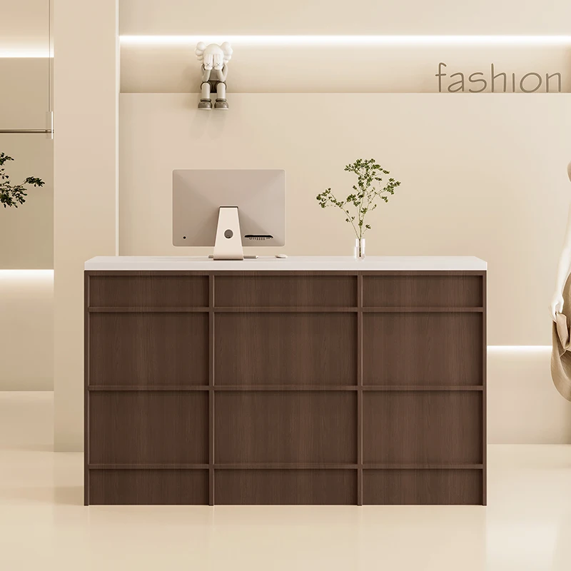 Retail Front Receptionist Desk Standing Counter Advisory Office Salon Desk Modern Bureaux Rezeption Desk Beauty Furniture