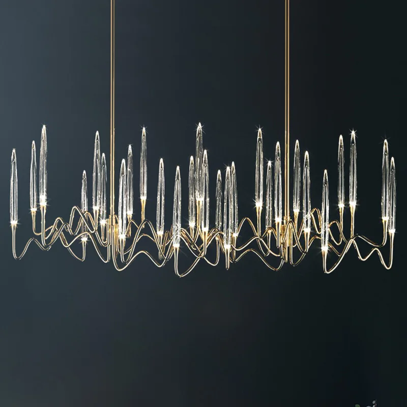 Imagem -03 - Luxuri Design Moderno Led Candelabro de Cristal Vela Luzes Suspensão do Teto Lâmpada Pingente de Casamento para Decoração de Jantar Luz