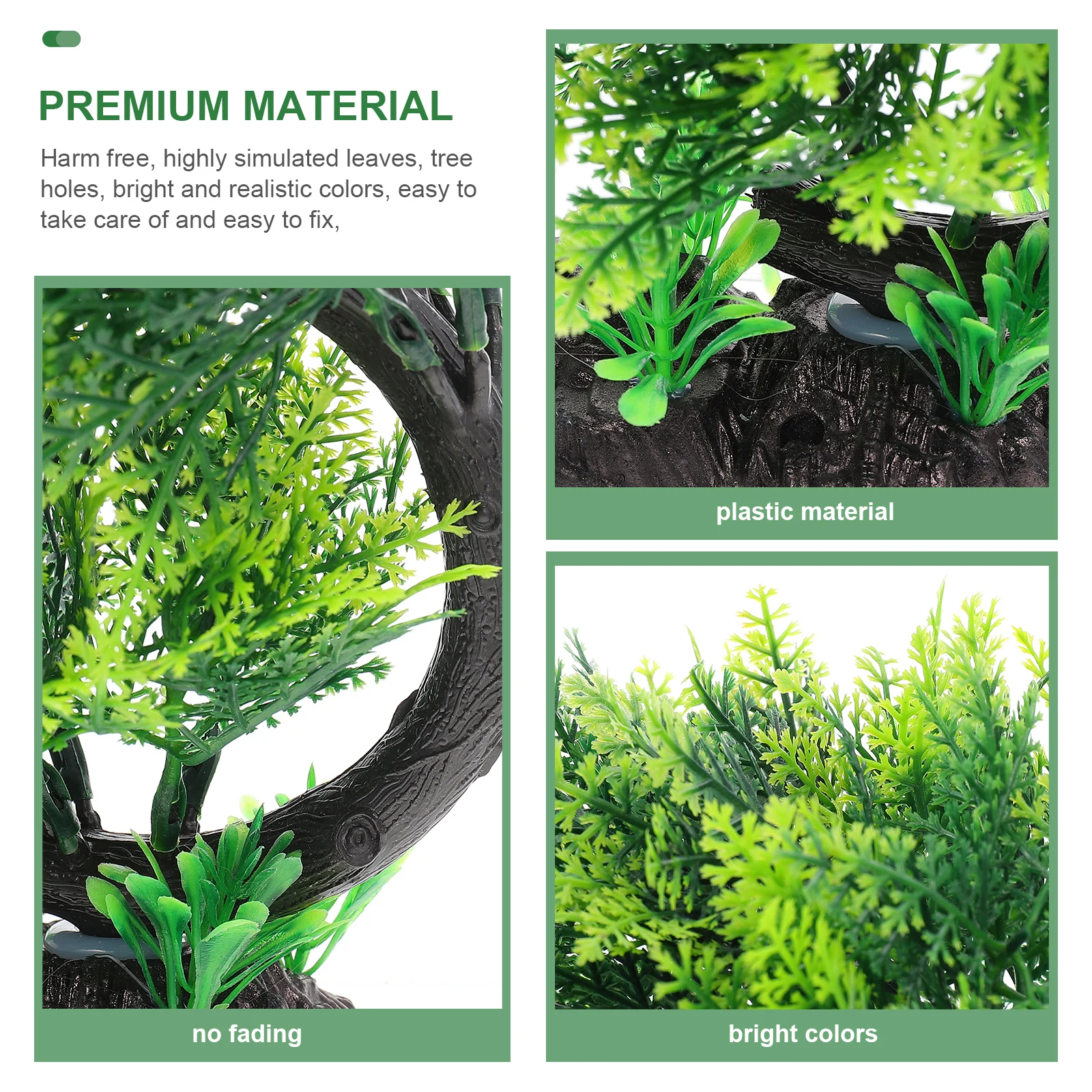 

Decorative Artificial Tree Imitated Pine Tree Aquarium Desktop Decor Fish Tank Ornament Durable Natural Style