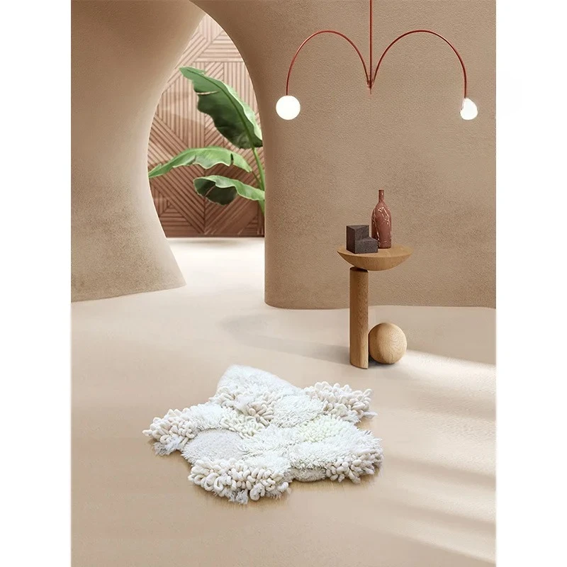 Fiber Art | Art Handmade Carpet Plain Wool Splicing Desktop Decoration Premium Sense