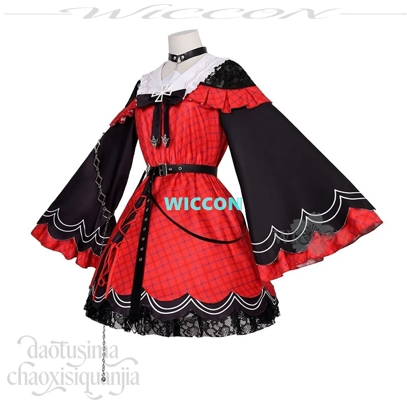Hakurei Reimu Neues Outfit Kostüm Japanischer Kimono Rot Schwarz Goth Lolita Perücken Cosplay Anime Touhou Project Shrine Maiden