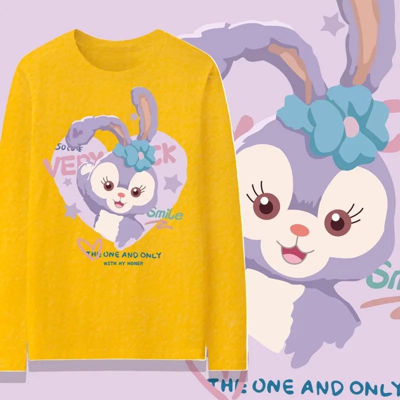 2024 New Disney Joint T-shirt Female Long-sleeved Lingna Belle Star Delu Animation Peripheral Pure Cotton Base Shirt