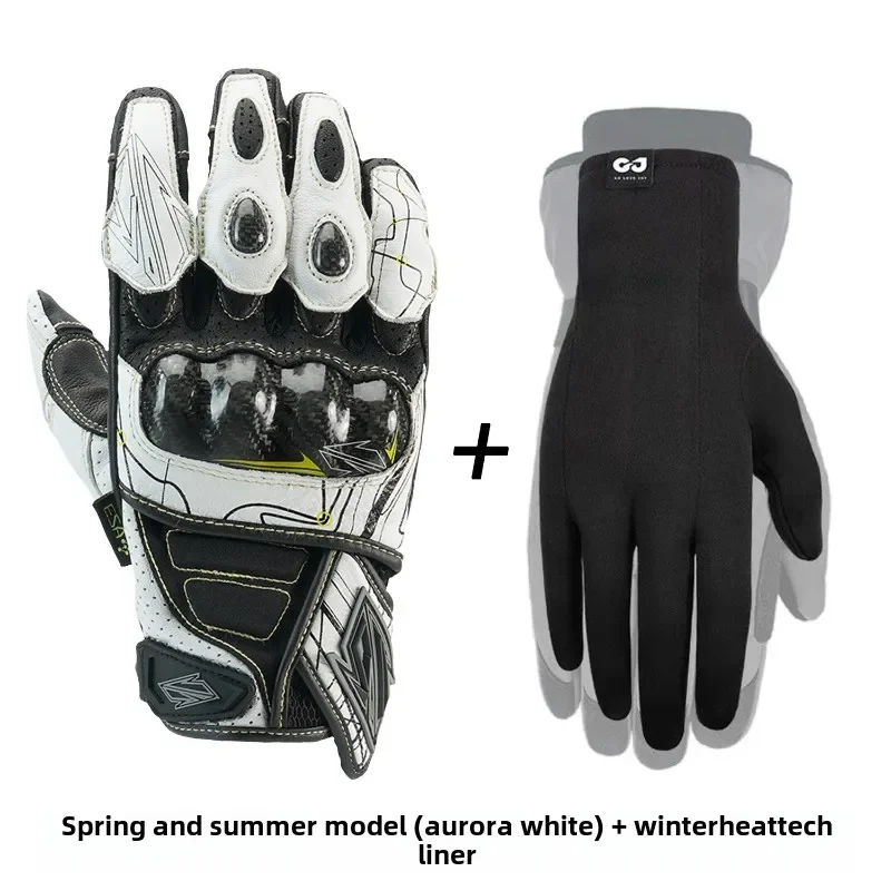 GanSoul Spring/summer Motorcycle Gloves Carbon Fiber Motorcycle Racing Competitive Gloves  Breathable Touch Screen Gloves