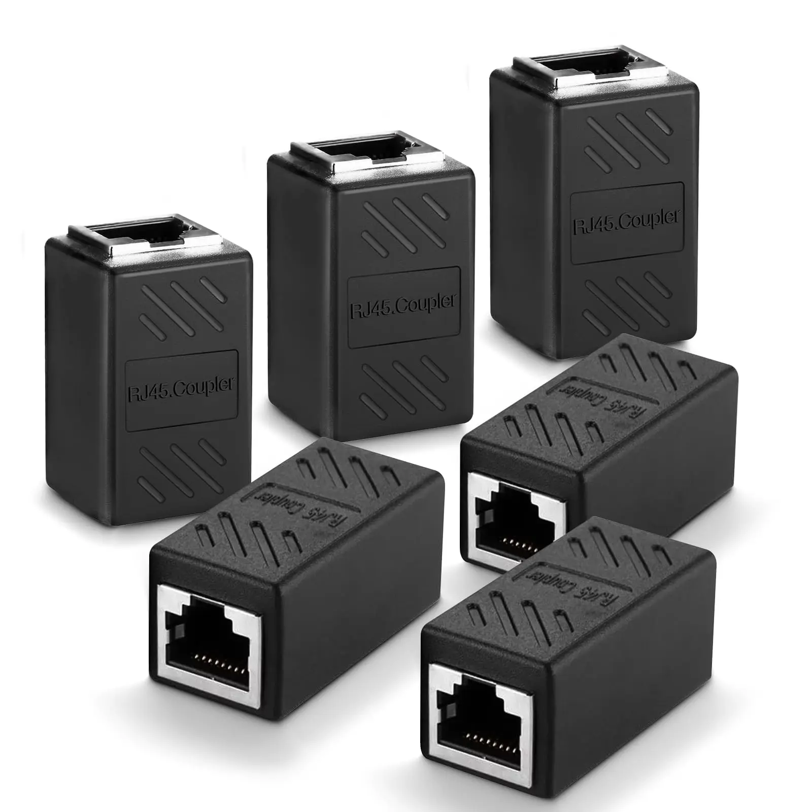 5/10/20/30pcs RJ45 coupler, suitable for Cat7/Cat6/Cat5e/Cat5 Ethernet cable extension connectors - female to female, black