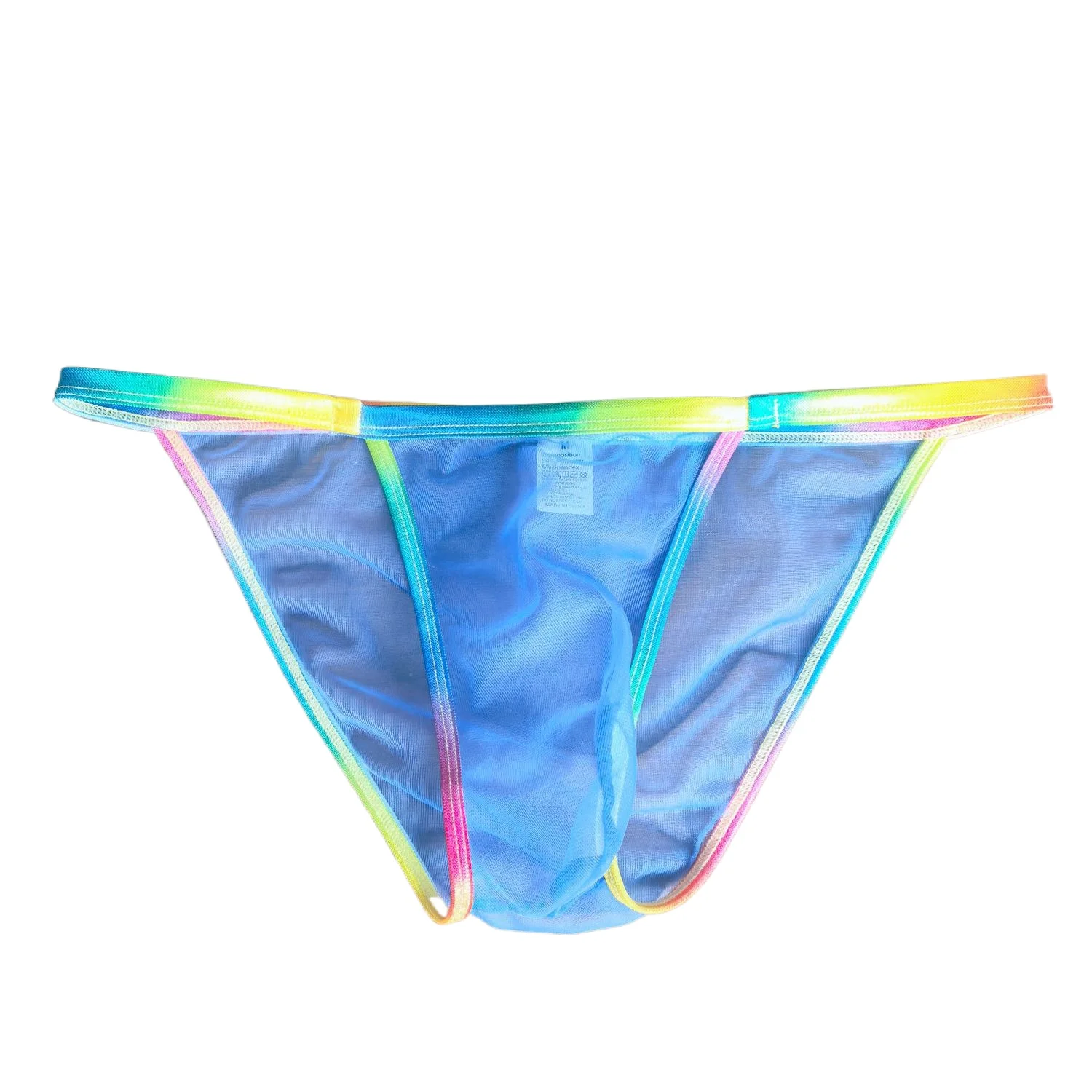 Men's Briefs Ultra-Thin U Convex Pouch Lingerie Underpants Fully Transparent  Rainbow Sexy Underwear Bikini Slip Homme