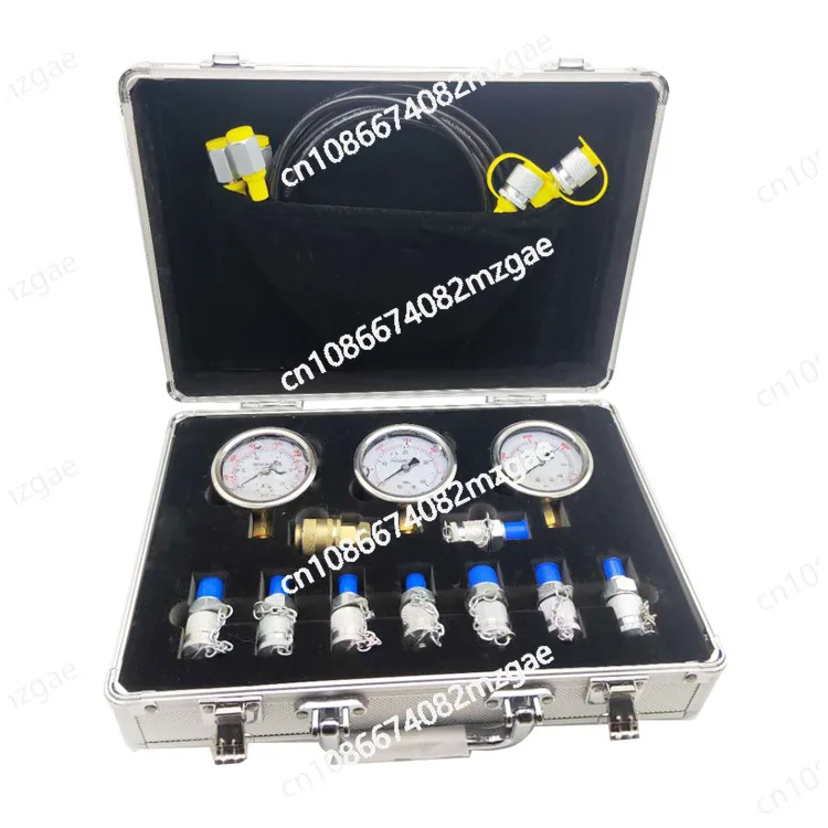 9-section Excavator Accessories Hydraulic Gauge Pressure Measurement Device Pressure Gauge Set