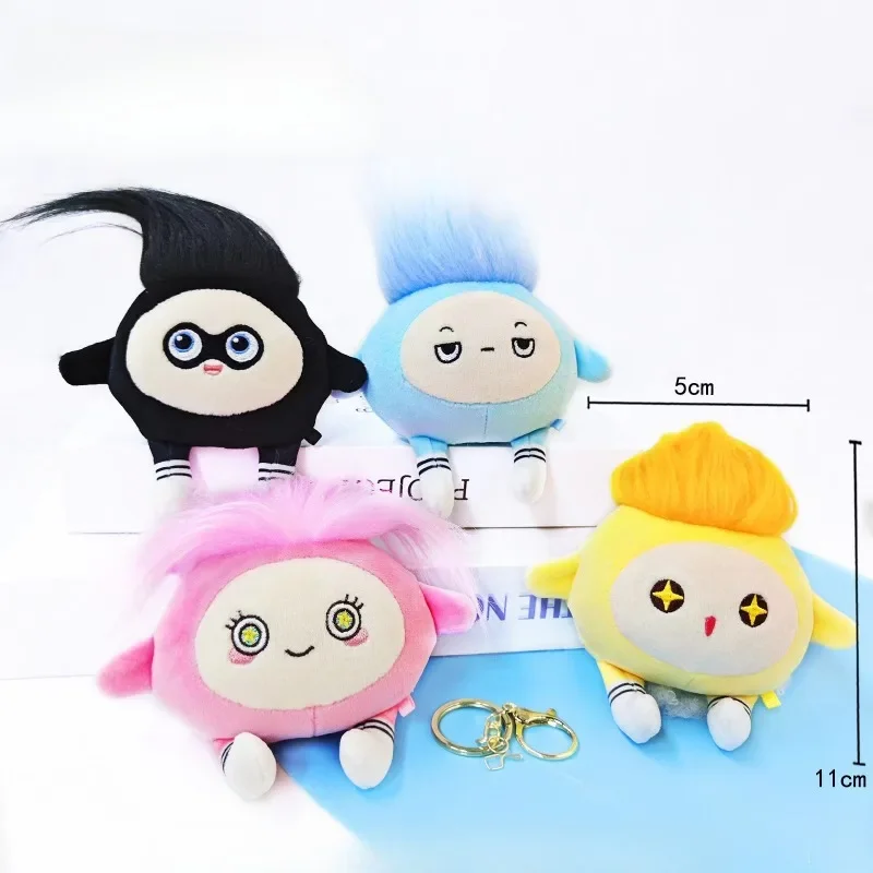 Eggy Party Fantasy Figurines Explosive Pink Black Yellow Plush Toy Keychain Soft Kawaii Creative Brithday Gift for Best Friend