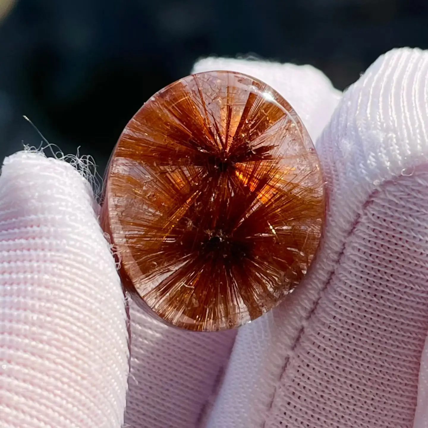 

Natural Copper Rutilated Quartz Pendant Flower Rutilated Quartz 17*14*10mm Oval Men Women Brazil AAAAAAA