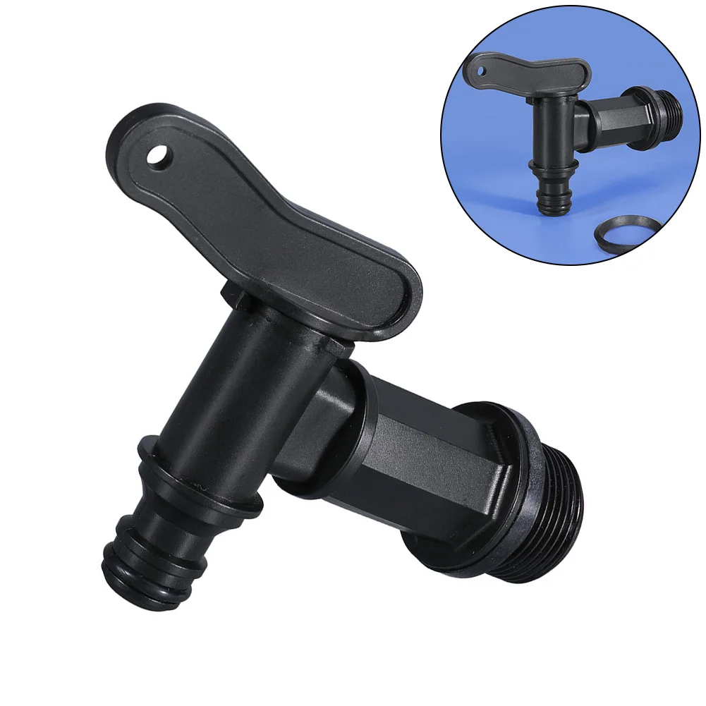 Plastic Bucket Faucet Water Butt Tap For Rain IBC Barrels Snap/Push Black Garden Hose Faucet Garden Supplies Accessories