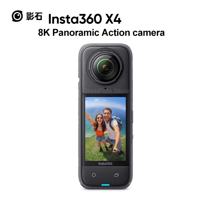 Insta360 X4 8K Action Sport Camera Waterproof Wide-Angle Guards 135 Min Recording Video Invisible Selfie Removable Lens