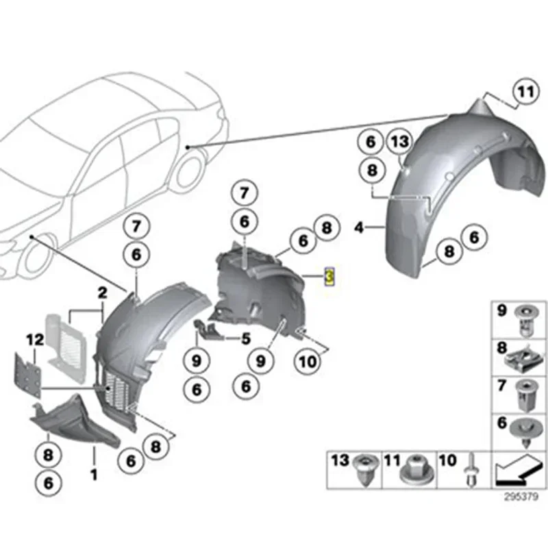 Fender Liner Rivet Expanding Clip Retainer For BMW 1er 2er 3er 4er 5er 6er 7er 8er X1 X5 X6 Z1 Z4