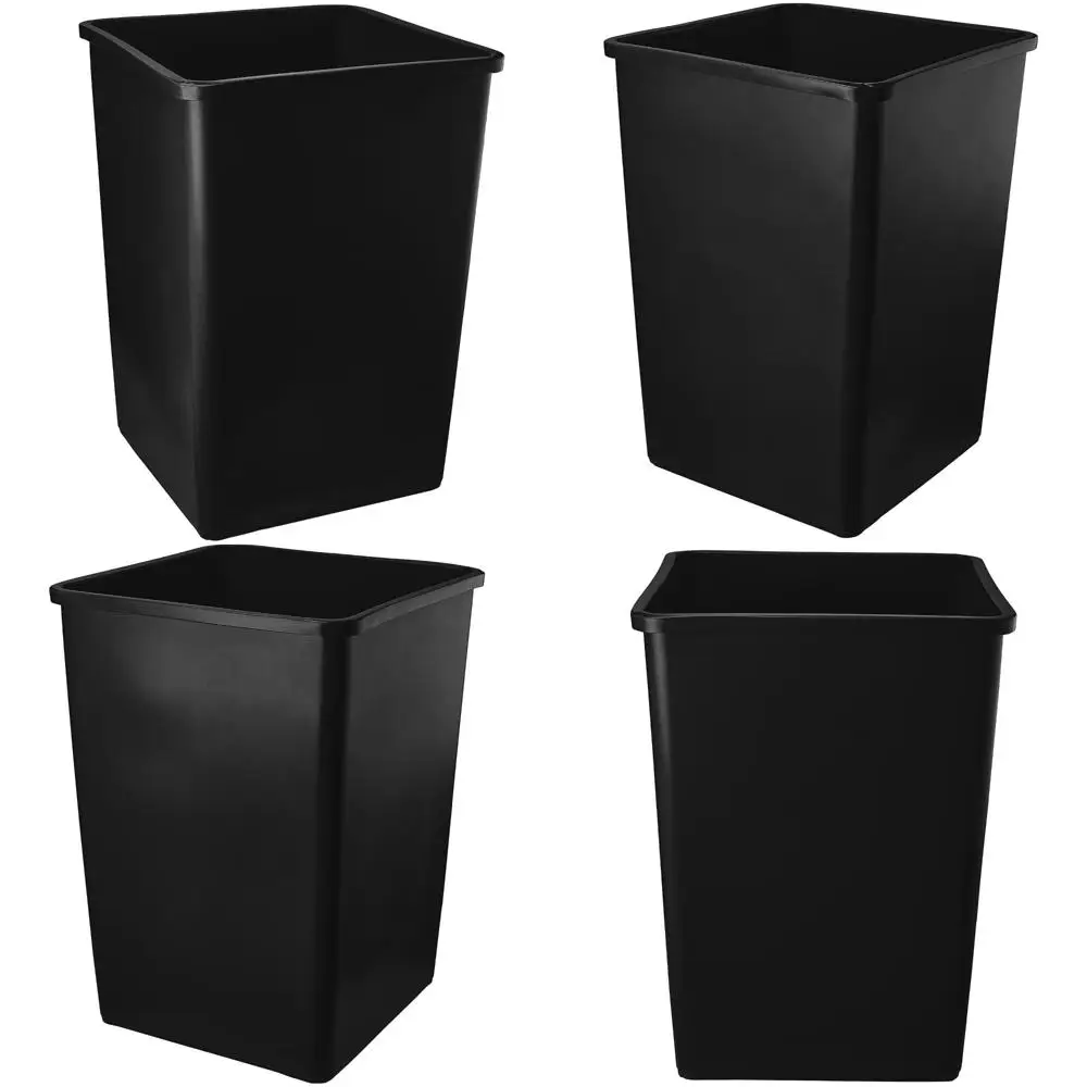 

Черный квадратный кухонный мусорный бак семейного размера на 140 литров емкостью 35 галлонов и 132 литра для мусора и переработки