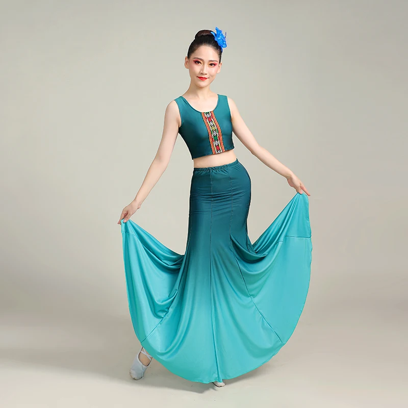 Lady Chinese wind Dai dance performance dress art test dress performance dress girl peacock dance skirt practice gong skirt