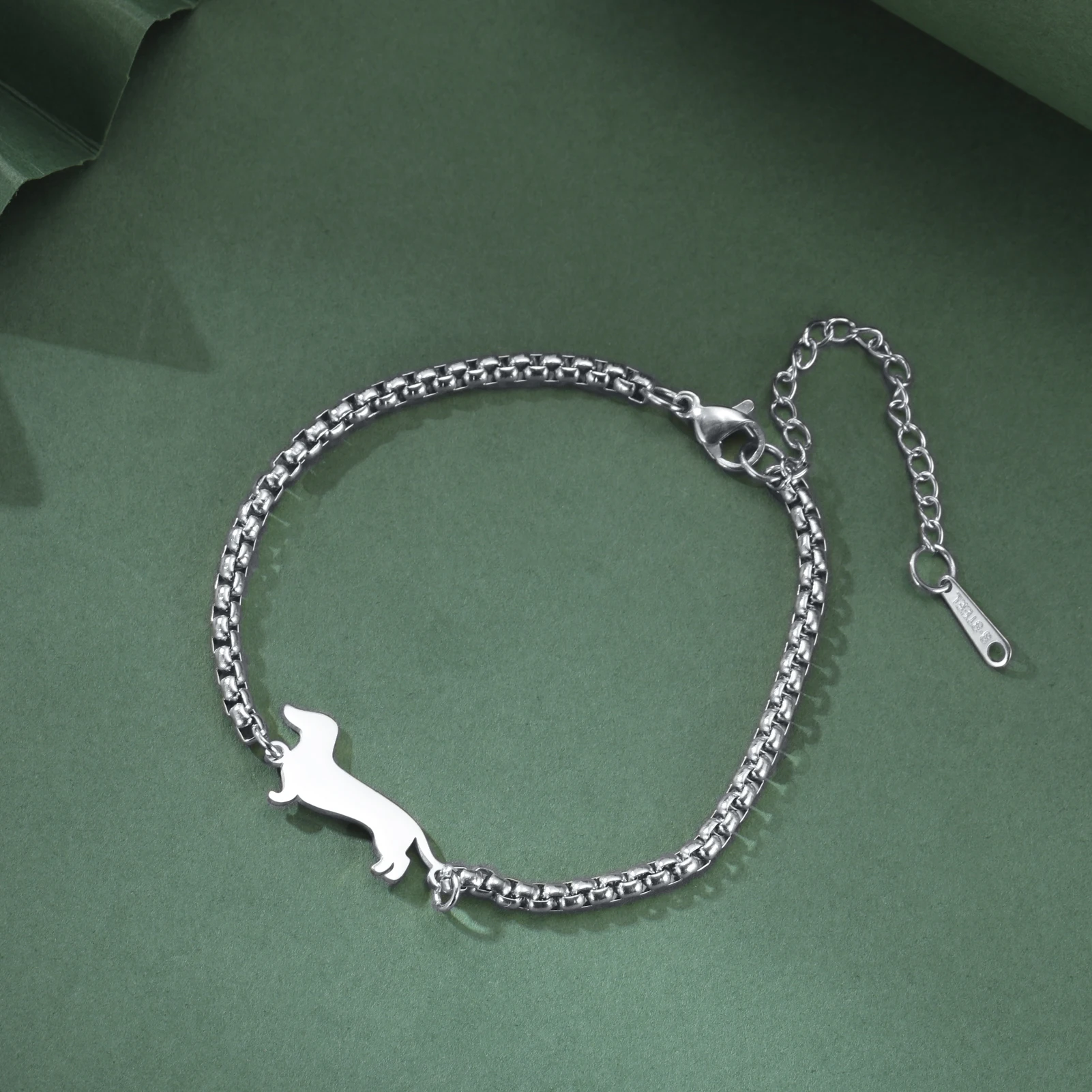 Cute Dachshund Dog Stainless Steel Bracelet