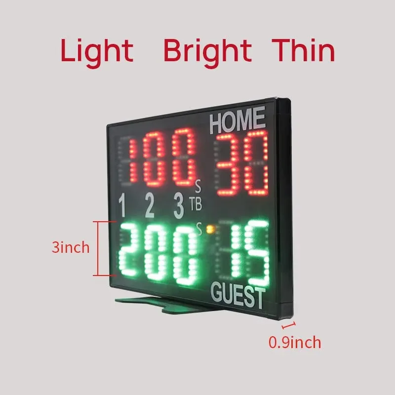 3 Inch Digital LED Tennis Scoreboard with Remote Control Home And Guest Score Display for Sports Events