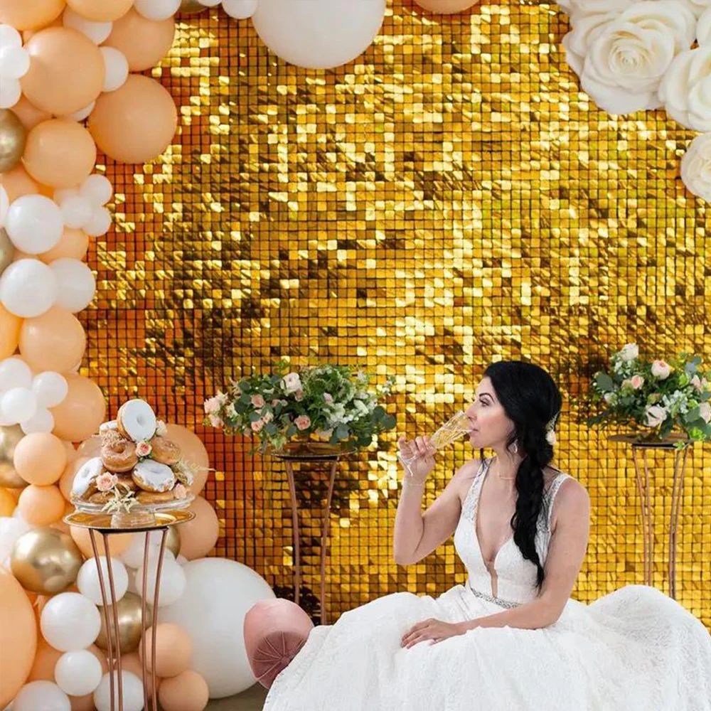 1pc Wedding Decor Sequin Glitter Curtain, Party Backdrop Decoration, Bachelor Party Birthday Party Supplies,Baby Shower