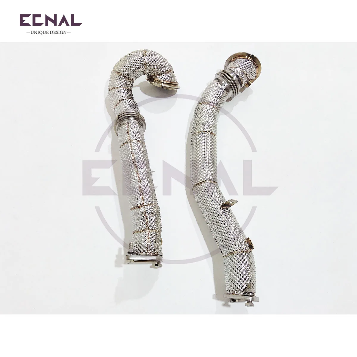 

Ecnal Exhaust for 2008-2010 BMW X6 N54 3.0t High Flow Quality SS304 Exhaust Pipe Without Cat Insulated Downpipe