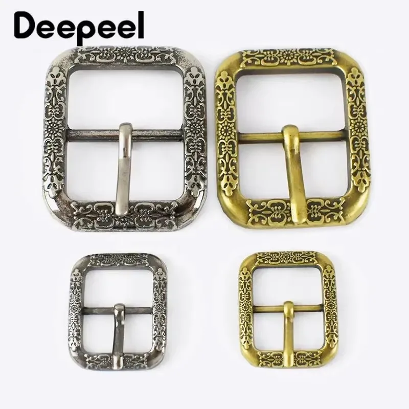 2/5Pcs Deepeel Metal Pin Buckle 20/35mm Vintage Ancient Silver Brass Belt Buckles Decoration Leather Belts Head Clasp Accessory