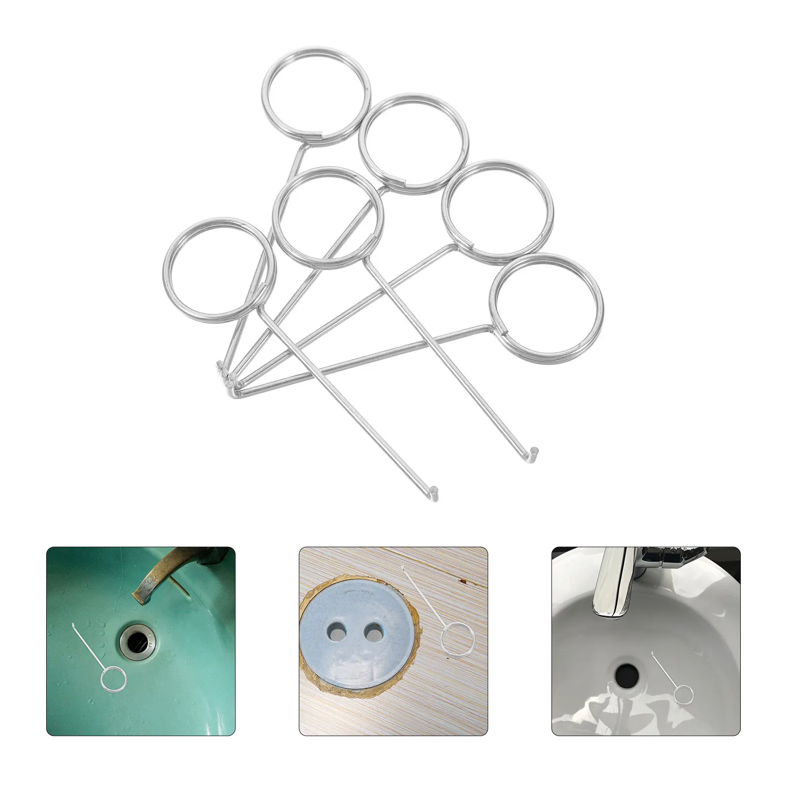 

50pcs Stainless Steel Grate Puller Tool Heavy Duty Shower Drain Hair Remover Efficient Lifting Hook For Bathtub Floor Drain