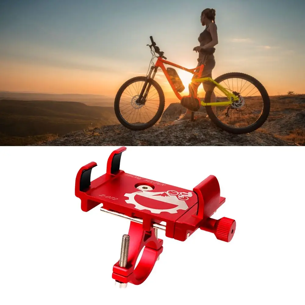 

Aluminum Alloy Bike Phone Mount Red Adjustable Bike Handlebar Phone Holder Portable Universal Motorcycle Phone Holder Bicycle