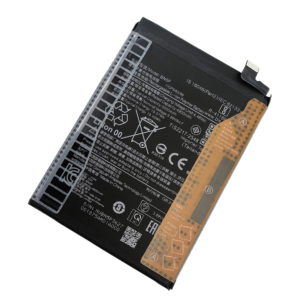 2026년 5000mAh BN5P 오리지널 배터리 샤오미 레드미 노트 13용 고품질 휴대폰 배터리 빠른 배송
