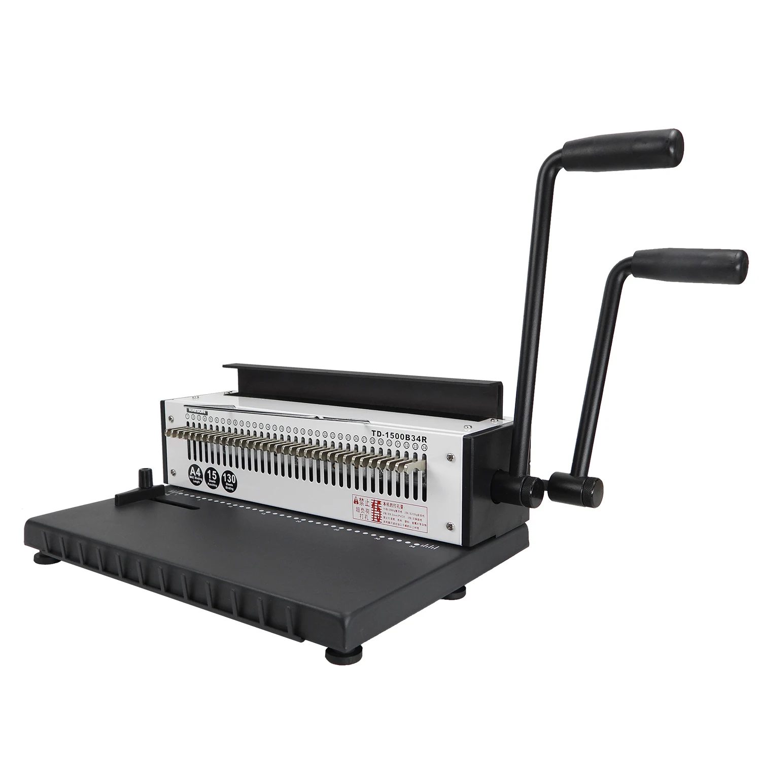 RAYSON Wire Binding Machine A4 Manual 34 Holes Punches 15 & Binds 130 Sheets TD-1500B34R deal for Office & Schoo& Homel