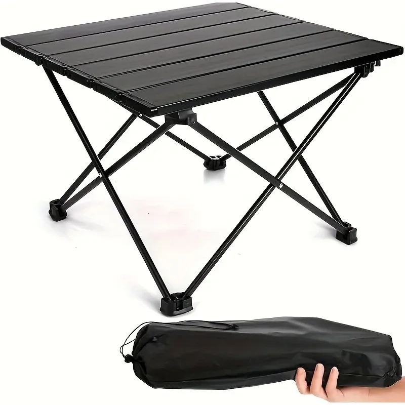 Portable Foldable Camping Table Simple Table Reinforced Picnic Table Practical Table For Outdoor BBQ Beach Travel With Carry Bag