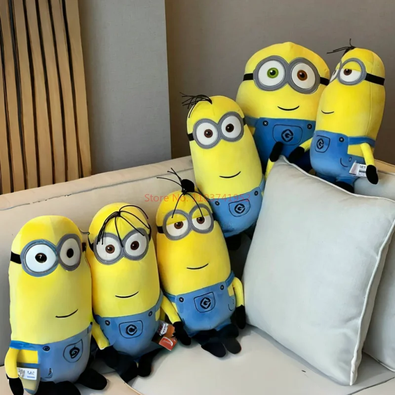 Minions Personagens de Pelúcia Amarela, Bob Stuart de Jeans, Soft Dolls, Travesseiro, Hobbies, Enfeites de Natal Presente, Fofos, Novo, 2024