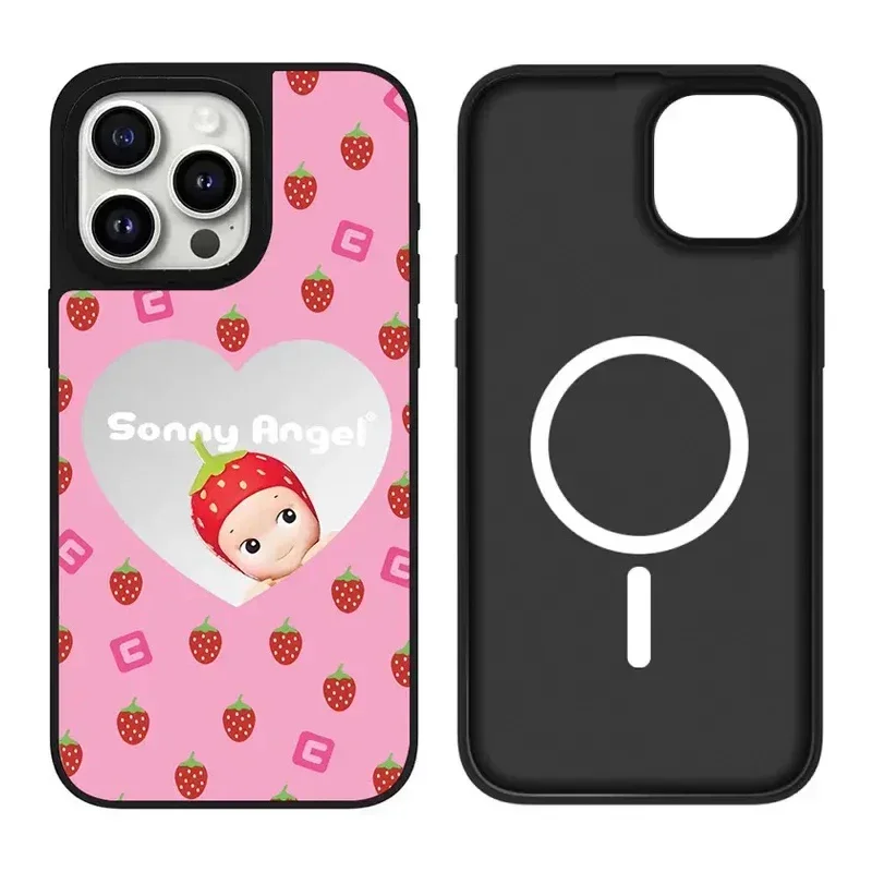 

Cute Baby Mirror Magnetic iPhone 11 12 13 14 15 16 Pro Max Mirror Surface MagSafe Case Cover Shell