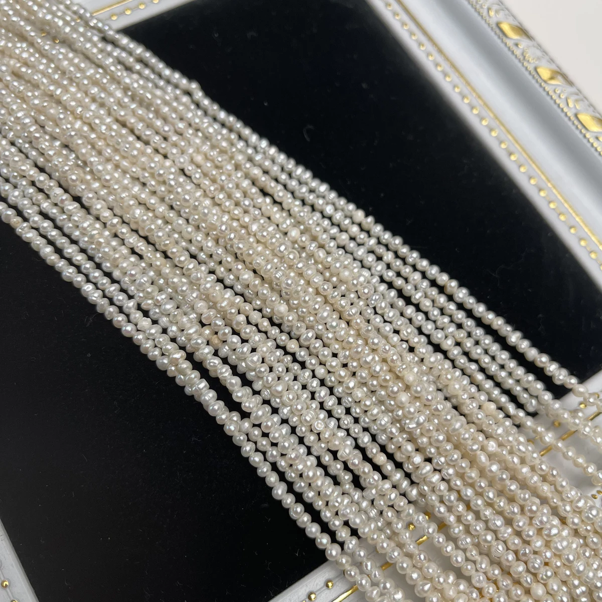 

2–3mm Grade A Natural Freshwater Pearls Potato Shape with A Through-hole Beads for Jewelry Making DIY Women Necklaces Bracelets