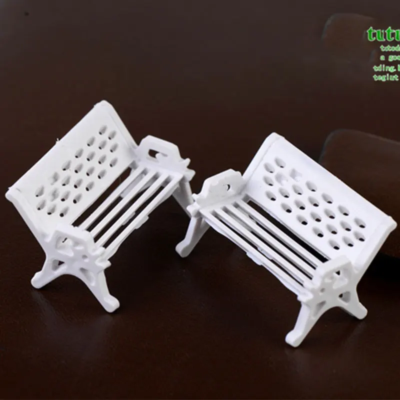 미니 파크 플라스틱 의자 공예, DIY 요정 정원 장식, 미니어처 입상, 인형의 집 장식, 좌석 벤치, 10PC