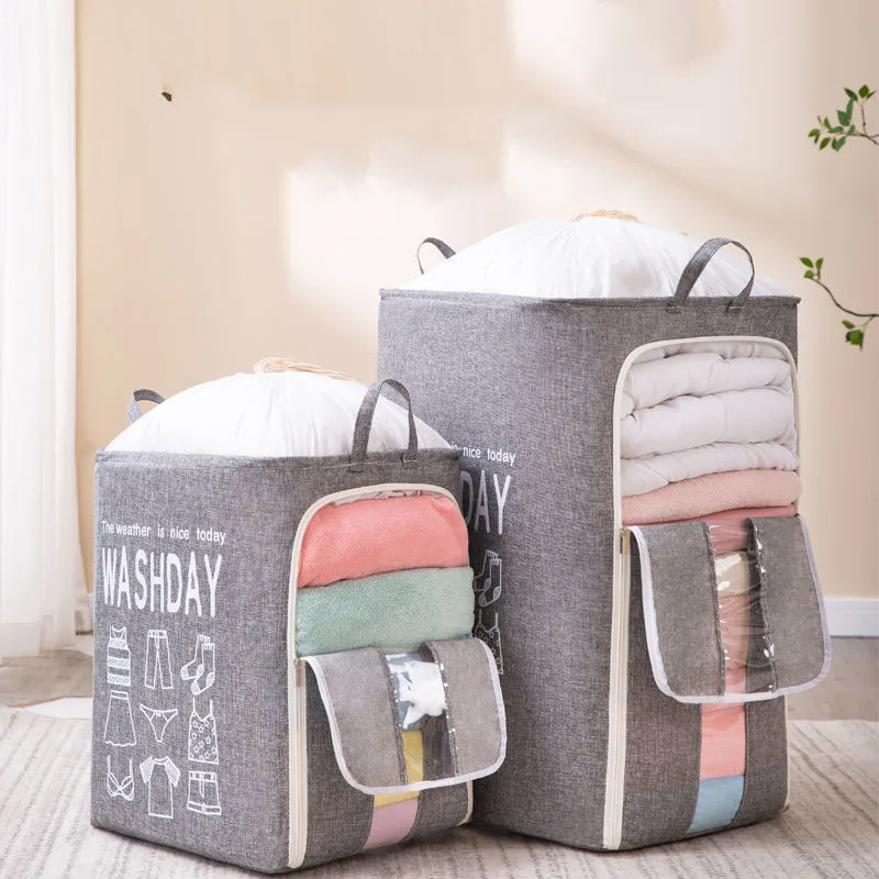 Household Large Multi-functional Clothes Quilt Storage Bag, Moisture-Proof, Waterproof, Thickened Visual, Convenient Moving