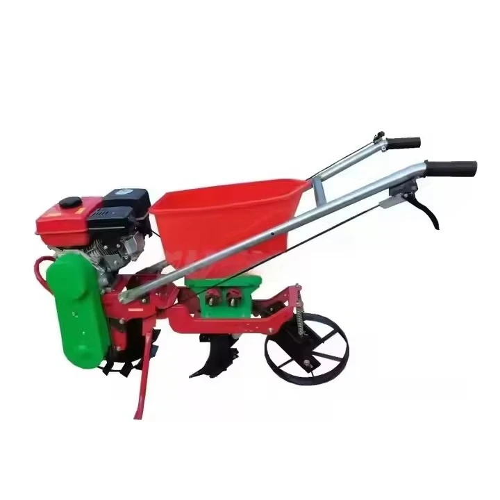 Small Hand Push  Seeder Bean Corn Fertilizer Planter Planting Weeding Ditching Machine