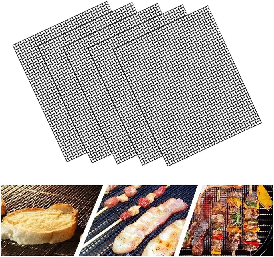 Non-stick Barbecue Mesh Mat Reusable Heat Resistance BBQ Baking Net Pad Kitchen Cooking Smoker Mat Liner Accessorie Tool