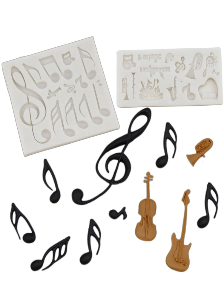 Kinds of Music Notes Silicone Mold Fondant Cake Decorating Tools Sugar Chocolate Candy Gumpaste Cupcake Baking Moulds M272