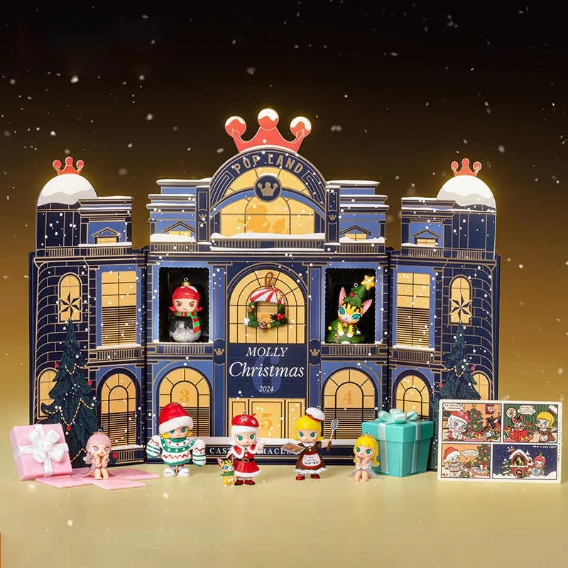 Genuine Popmart Molly Castle Christmas Adventure Gift Box Series Blind Box Fashion Gift Interior Decoration Christmas Gift