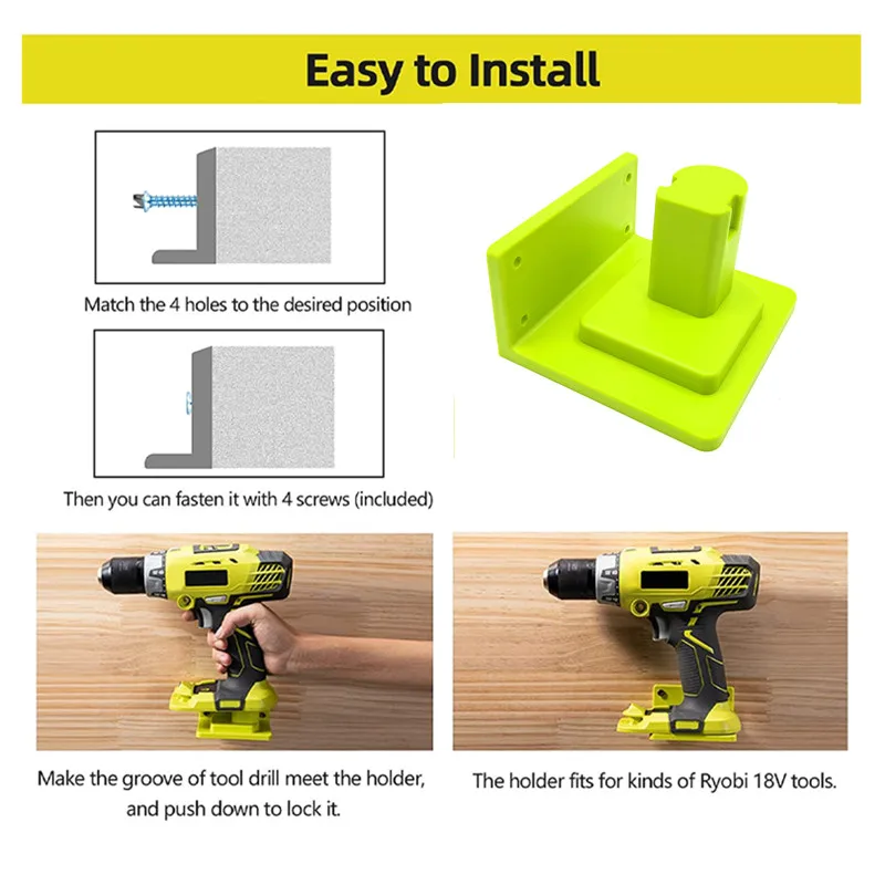 1 pçs para ryobi bateria cabide titular 18v bateria broca montar doca caso mala para as ferramentas elétricas acessórios de armazenamento