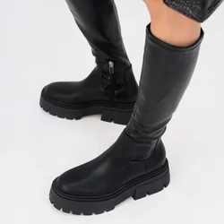 Black Long Boots Women Fashion Designer Platform Thigh High Boots Female Comfort Walk Round Toe Party Shoes Botas De Mujer