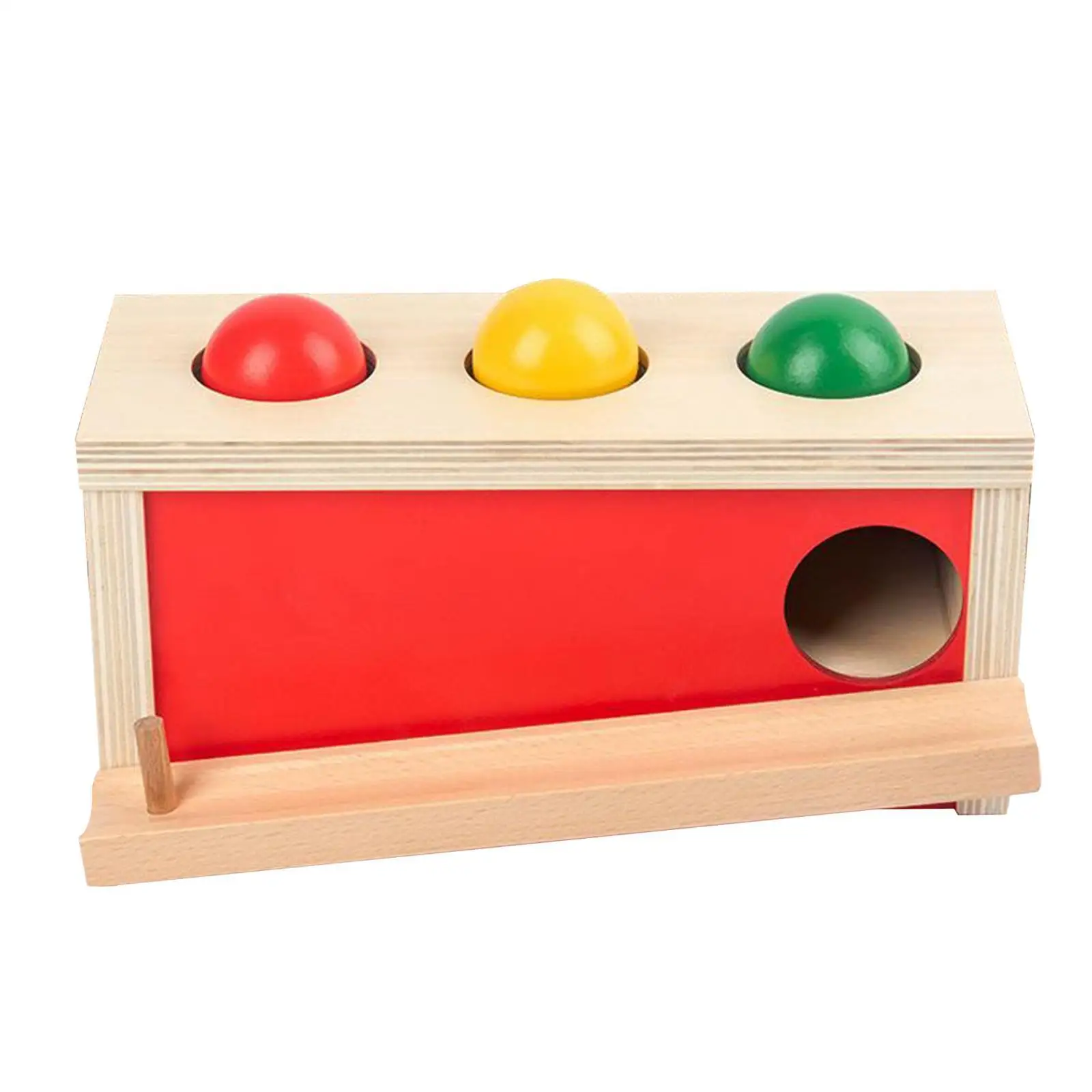 Wooden Object Permanence Box, Infant Development Ball Drop Toys Knocking for Preschool Toddlers Wooden Object Permanence Box, Infant Development Ball Drop Toys Knocking for Preschool Toddlers