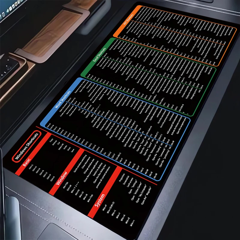 Alfombrilla de ratón para oficinas de Pc, alfombrilla de ratón con tecla de atajo de Windows Simple, Software de oficina, palabras de oficina, atajos PPT, alfombrilla grande para ratón para ordenador portátil