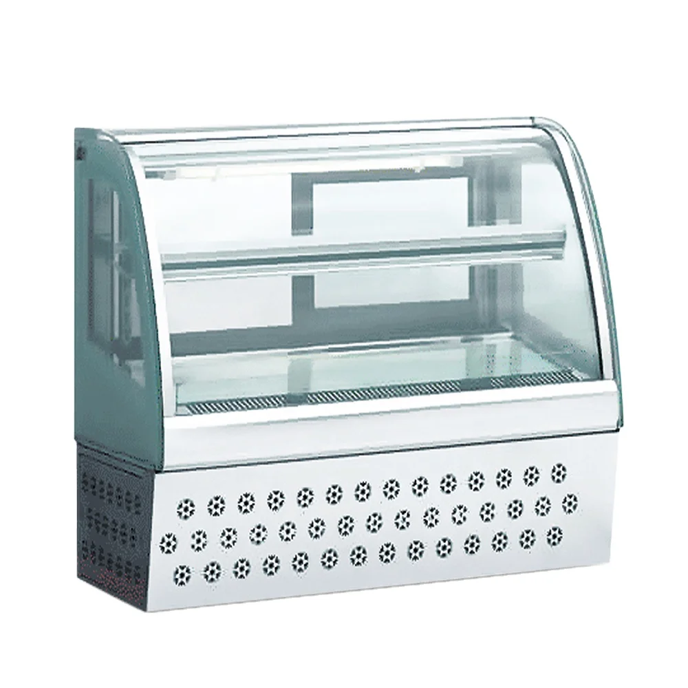 Commercial Single-Temperature 220V Glass Cake Refrigerator Showcase Single Door LED Light Countertop Display Cooler Cooling Type
