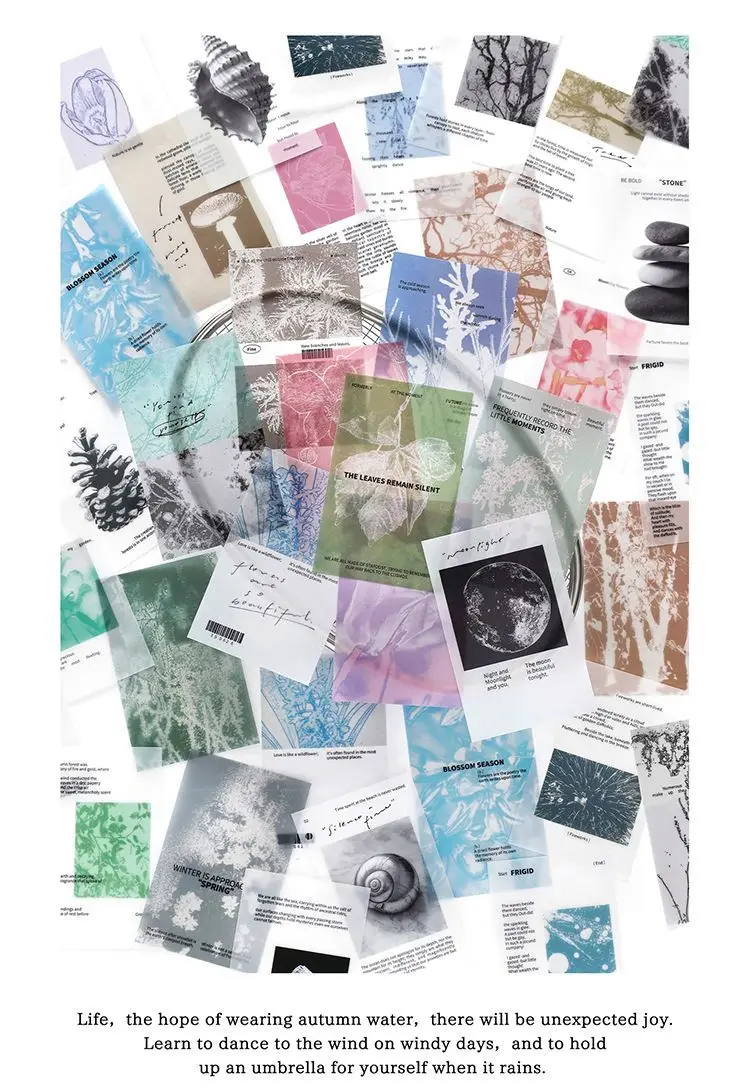 Chaoyu Ins-Style Halbtransparentes Schwefelsäurepapier Journal-Material Hintergrundpapier Hochästhetisches Nicht-Klebendes Vintage Notizpapier – Detail 7