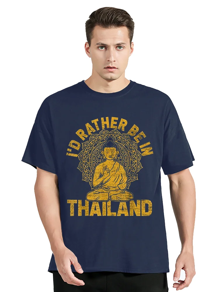 Funny I'd Rather Be In Thailand T-Shirt Summer Vintage Design Men Tops Tshirt Oversized Cotton Tees Fashion Streetwear T Shirt