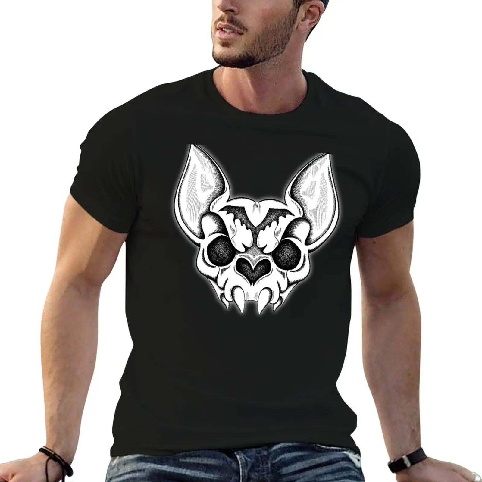 

Vampire Bat Skull T-Shirt man t shirts for men casual essential t shirt T-Shirt
