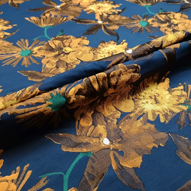 

Окрашенная в пряжу парчовая жаккардовая ткань с цветочным принтом, ветровка, костюм, одежда, ткань, европейский бренд, модный дизайн, шитье, оптовая продажа