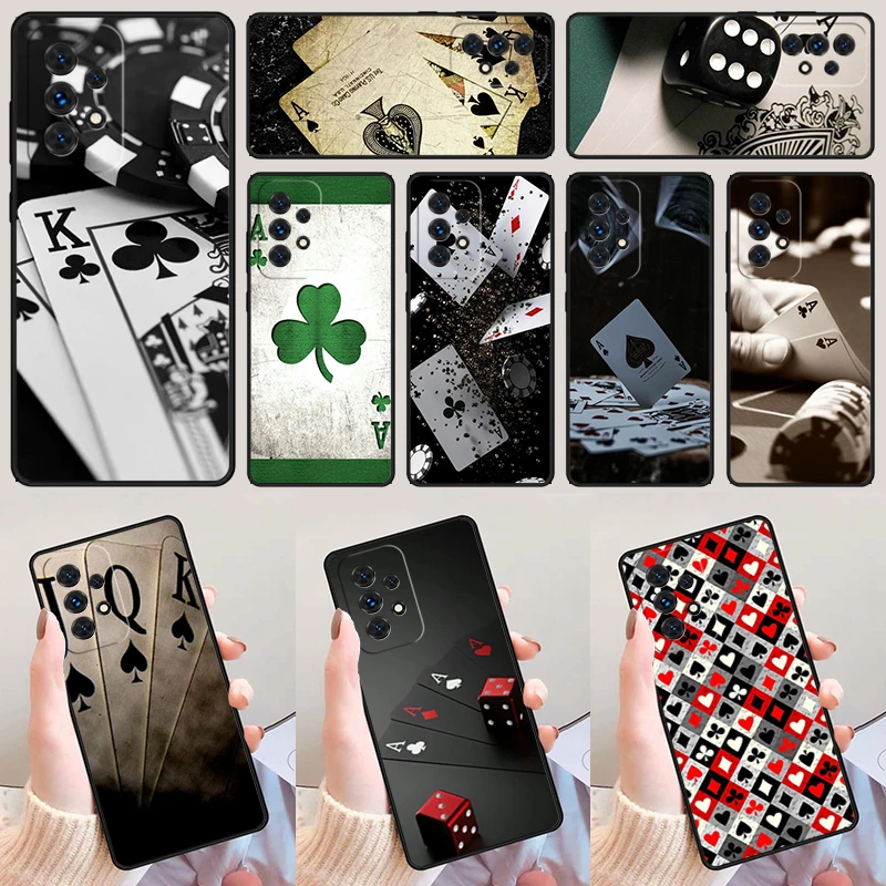 Poker Playing Cards For Samsung Galaxy A52 A72 A73 A20e A21S A50 A70 A11 A12 A42 A31 A40 A51 A71 A32 A80 A91 Phone Case Cover