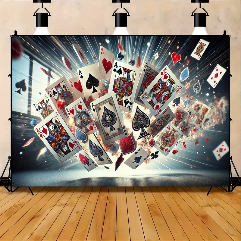 Poker Cards Casino Gambling Ace King Queen Jack Spade Heart Diamond Club Flying Explosion Game Night Wall Tapestry Man CaveDecor