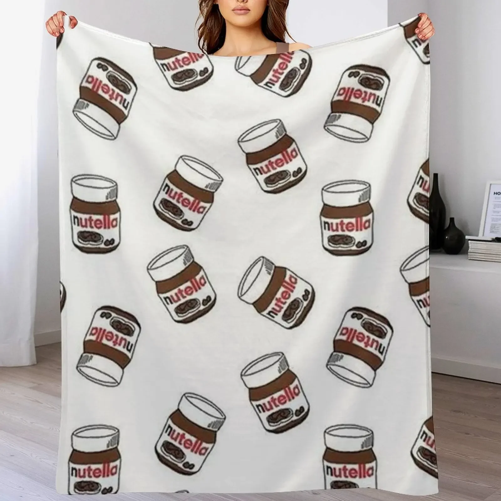 

Nutella Pattern Set Throw Blanket sofa bed Luxury St Thermal Blankets