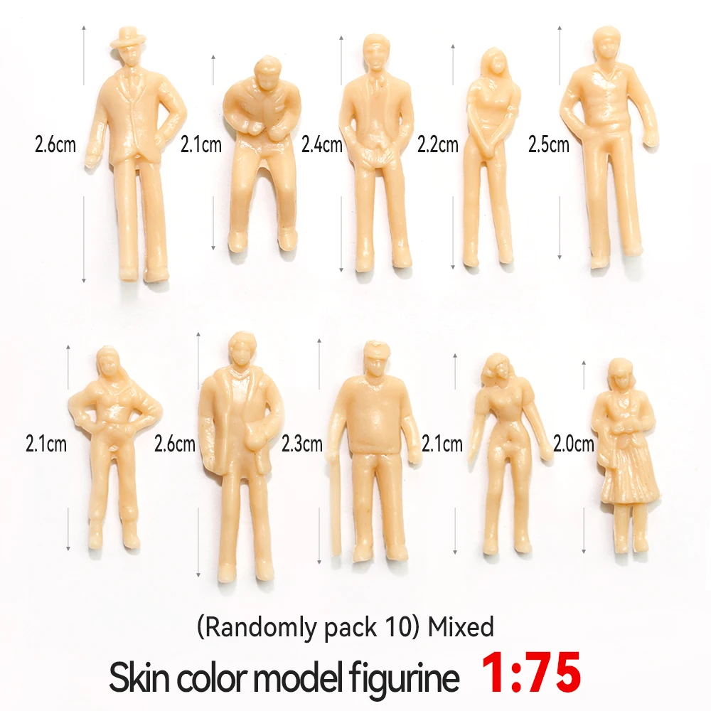 10pcs Sand Table Building Model 1:30-200 DIY Handmade Skin Color Small Person Simulation Character Mini Doll